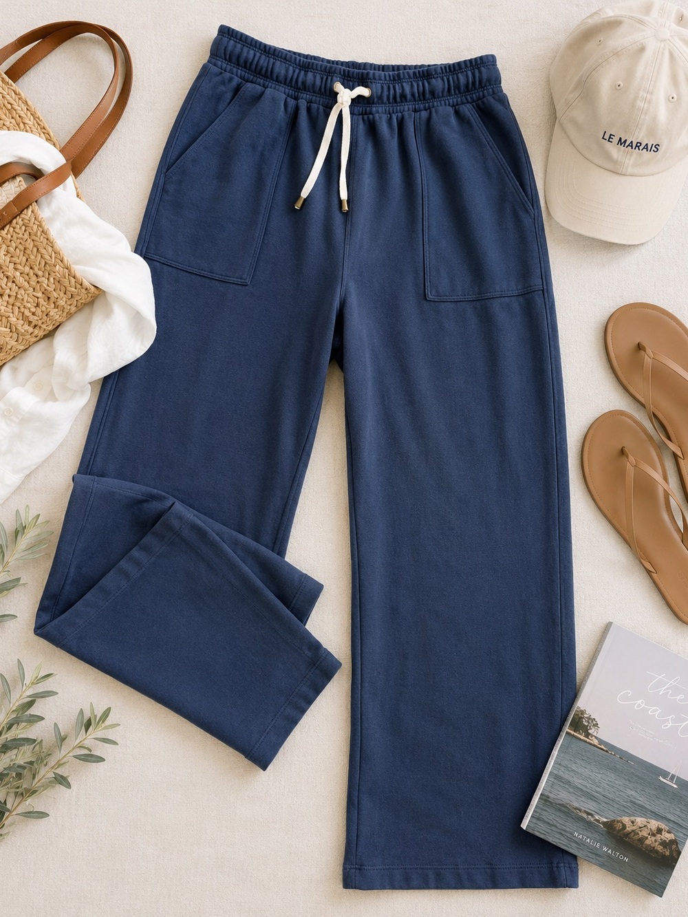 Le Marais Bluffton Pant Admiral Blue Wide Leg Lounge Pants Medium